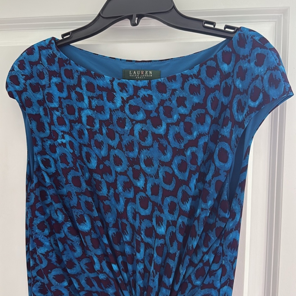 Lauren Ralph Lauren Teal and Black Midi Dress